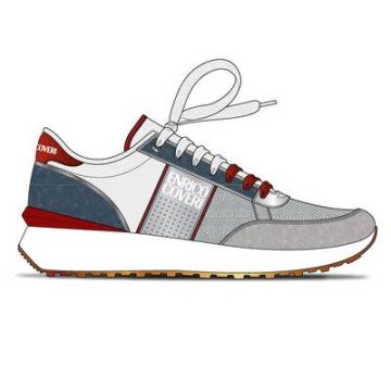 Tenis De Hombre Do-Run Gris Y Azul Con Cordones