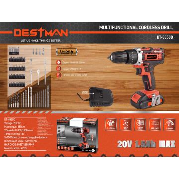 Taladro Atornillador Inalámbrico De 20V Dt8850D