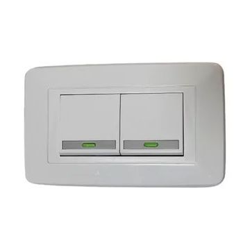 Interruptor Doble Elegante Con Indicador M/Sm