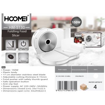 Cortadora De Fiambre 150W Hm5130