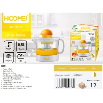 Exprimidor Eléctrico De Cítricos 0.5L 25W Hm6902Y