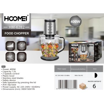 Picadora 400W 1.5L Hm6282