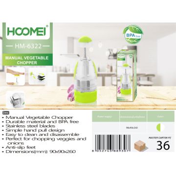 Picadora De Verduras Manual Hm6322
