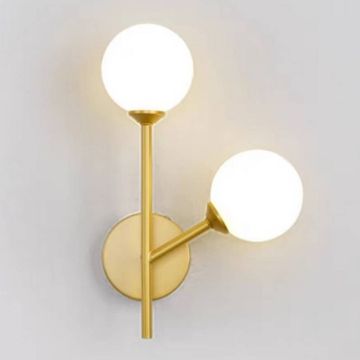 Aplique 2 Bombillas Vidrio Y Metal Mod 4013