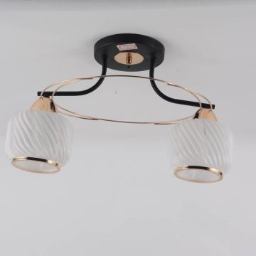 Lampara Con 2 Bombillas - Vidrio Y Metal Mod.39