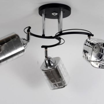 Lampara De Techo Vidrio Y Metal Mod.46