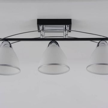 Lampara De Techo- Vidrio Y Metal Mod.49