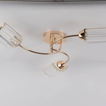 Lampara De Techo/Vidrio Y Metal Mod.50