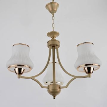 Lampara 3Bombillas De Techo Vidrio Y Met Al Mod.06