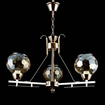 Lampara 3Bombillas De Techo Vidrio Y Met Al Mod 4097