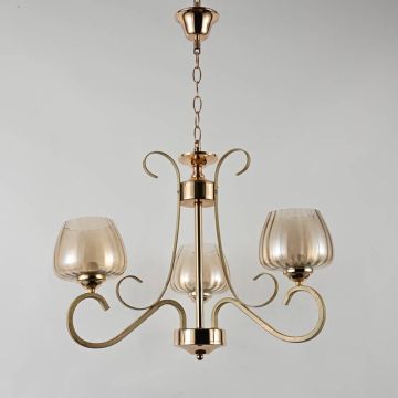 Lampara 3Bombillas De Techo Vidrio Y Met Al Mod.08