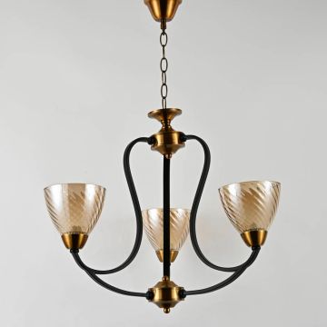 Lampara 3Bombillas De Techo Vidrio Y Met Al Mod.10