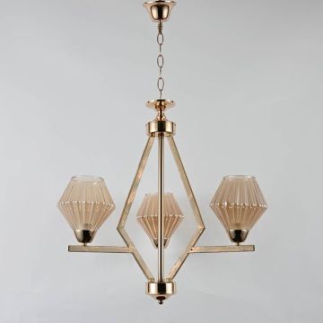 Lampara 3Bombillas De Techo Vidrio Y Met Al Mod.09