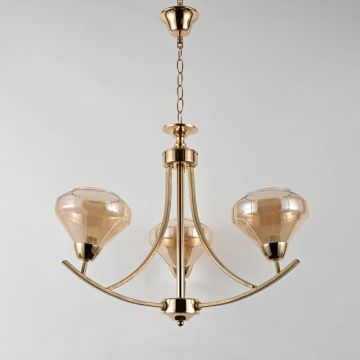 Lampara 3Bombillas De Techo Vidrio Y Met Al Mod.12