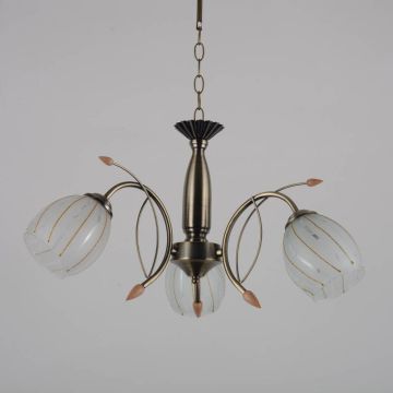 Lampara De Techo Vidrio Y Metal Mod.59