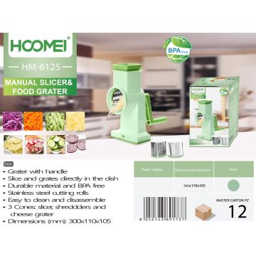 Rallador Y Cortador Manual De Verduras Hm6125