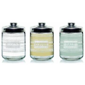 Potes De Cristal Para Cocina Set 3 Unidades