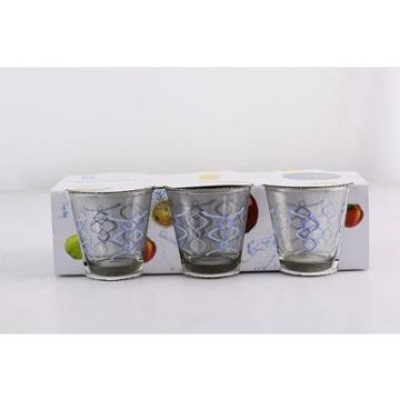 Vasos De Cristal Decorados 6 Pz 200Ml
