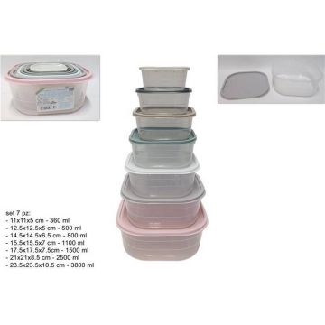 Pozuelos Con Tapas Plasticos Transparente Set 7Pz