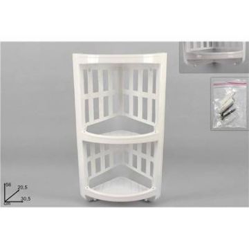 Estante Para Baño Plastico De 2 Compartimentos Blanco