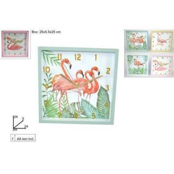 Reloj Quadrado Pared Flamenco Cm 24X24