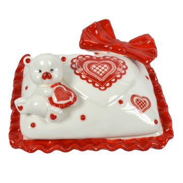 Cofre Forma Cojin En Ceramica 17X16 Cm