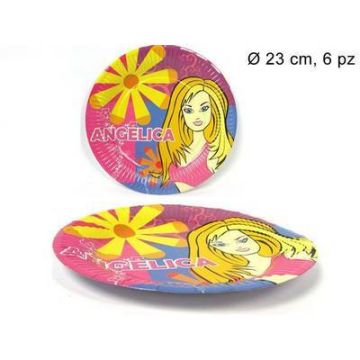 Platos De Carton Rosado 23 Cm