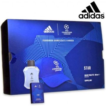 Set De Perfume P/H Adidas Uefa 50 Ml Locion After Shave 100Ml + Bolso