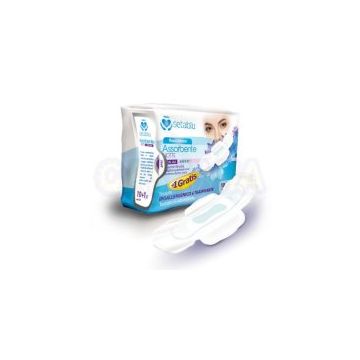 Almohadillas Sanitarias Con Alas Noche,M/Setablu, 10Pz De 28Cm.