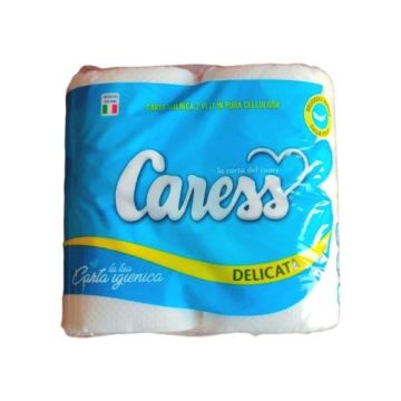 Papel Higienico Delicada 2 Hojas M/Caress, 4 Rollos