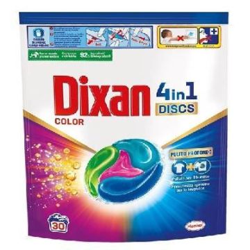 Detergente En Cápsulas 4 En 1 Para Ropa De Colores 30 Pz Dixan
