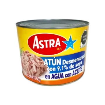 Atún Desmeduzado Con 9,1% De Soya En Agua Con Aceite, M/Astral,1.88Kg.