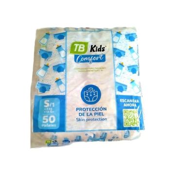 Culeros Desechables P/Bebe De Menos 6Kg, Talla S /1 (Paqte 50 U), M/Tb Kids Comfort-S