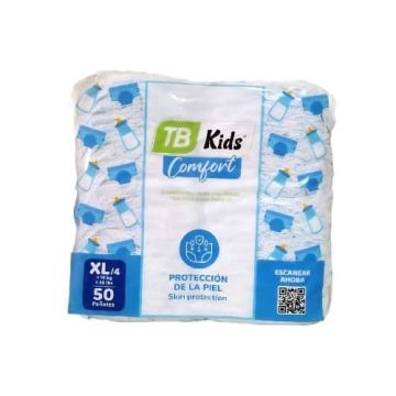 Culeros Desechables P/Bebe 14Kg Talla Xl/4, M/Tb Kids Comfort-Xl,Paqte 50 U