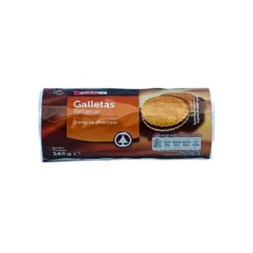 Galletas Rellenas Con Crema De Chocolate, M/Spar,145G.