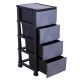 Gavetero Pl 4 Cajones Gris Y Negro